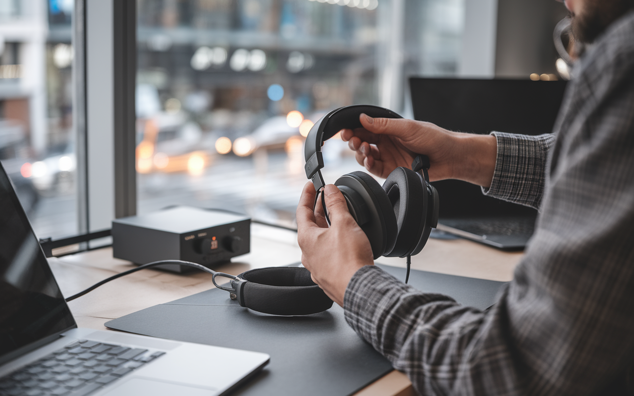 1 299$, 2 transducteurs 49 mm, casque semi-ouvert filaire Austrian Audio The Arranger, ce rendu stratifié surprend les experts
