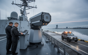 2 industriels, 1 laser naval, destruction des drones et missiles en vol, mise en service visée en 2029, ce qui surprend l&rsquo;Europe